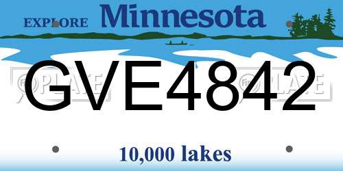 GVE4842 Minnesota License Plate