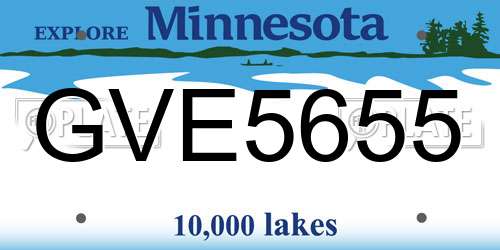 GVE5655 Minnesota License Plate