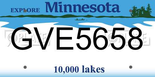 GVE5658 Minnesota License Plate