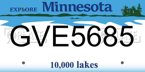 GVE5685 Minnesota License Plate