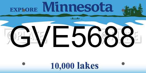 GVE5688 Minnesota License Plate
