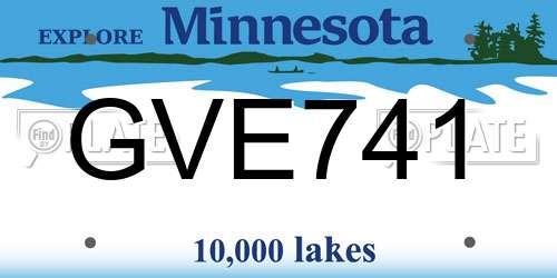 GVE741 Minnesota License Plate