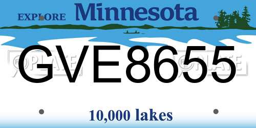 GVE8655 Minnesota License Plate