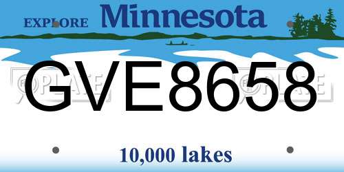 GVE8658 Minnesota License Plate