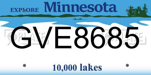 GVE8685 Minnesota License Plate