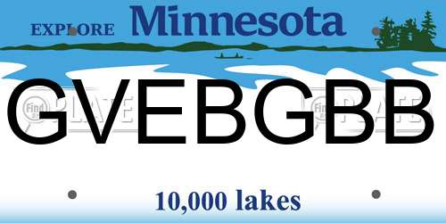 GVEBGBB Minnesota License Plate