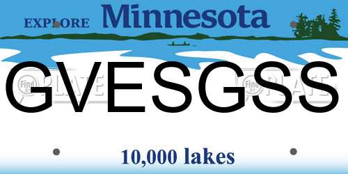 GVESGSS Minnesota License Plate