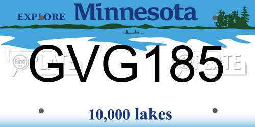 GVG185 Minnesota License Plate
