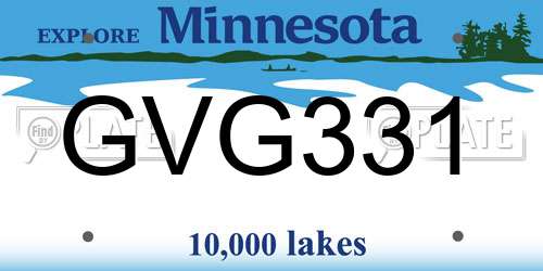 GVG331 Minnesota License Plate