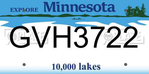 GVH3722 Minnesota License Plate
