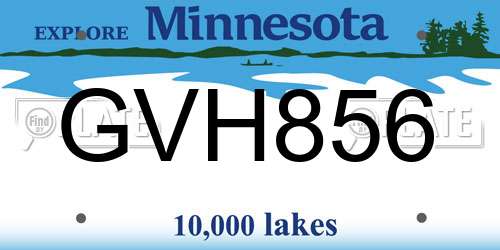GVH856 Minnesota License Plate