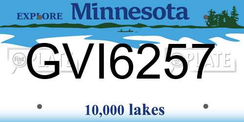 GVI6257 Minnesota License Plate