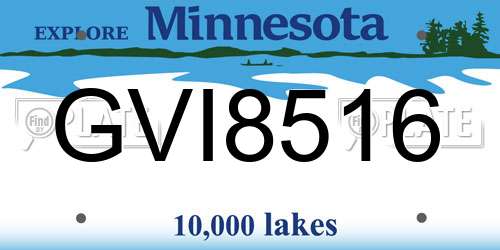 GVI8516 Minnesota License Plate