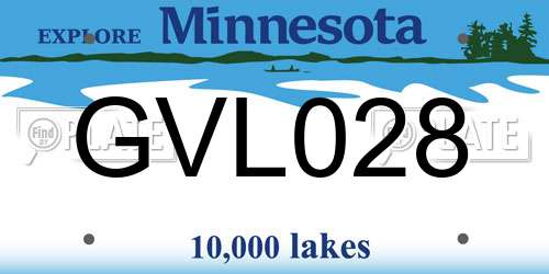 GVL028 Minnesota License Plate