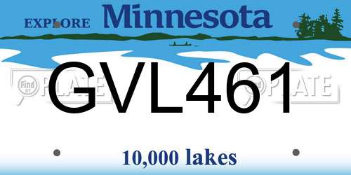 GVL461 Minnesota License Plate
