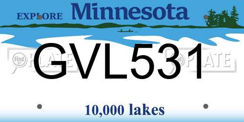 GVL531 Minnesota License Plate