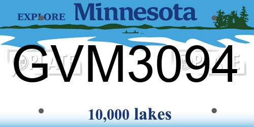 GVM3094 Minnesota License Plate