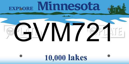GVM721 Minnesota License Plate