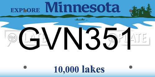 GVN351 Minnesota License Plate