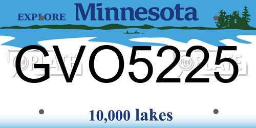 GVO5225 Minnesota License Plate