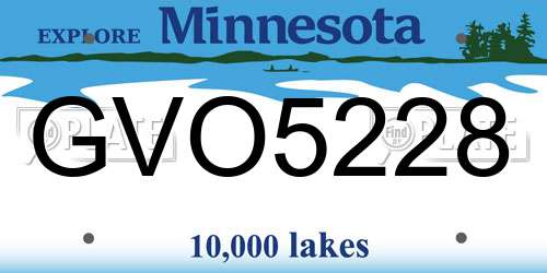 GVO5228 Minnesota License Plate