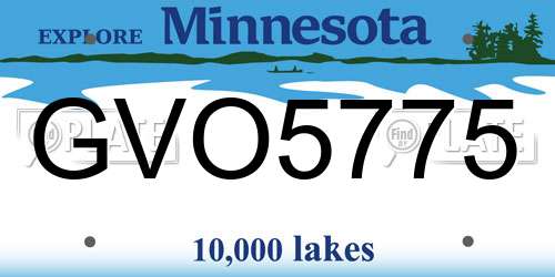 GVO5775 Minnesota License Plate