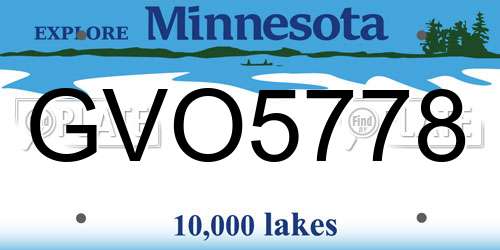 GVO5778 Minnesota License Plate