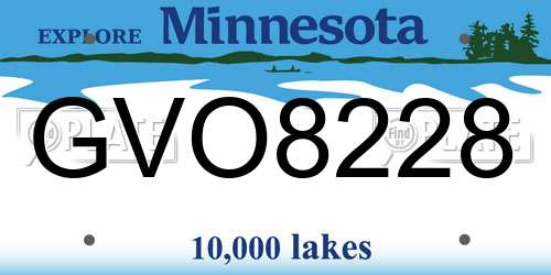 GVO8228 Minnesota License Plate
