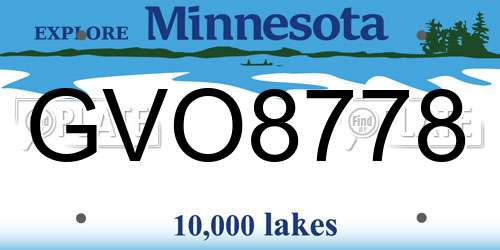 GVO8778 Minnesota License Plate