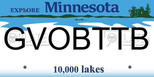 GVOBTTB Minnesota License Plate