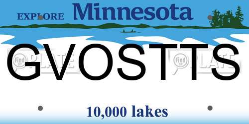GVOSTTS Minnesota License Plate