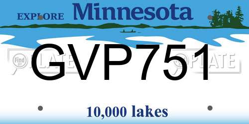 GVP751 Minnesota License Plate