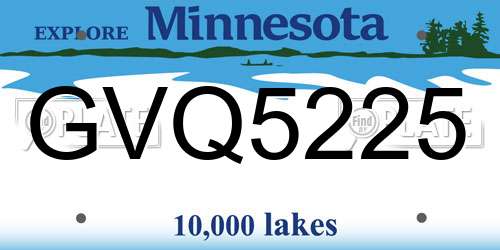 GVQ5225 Minnesota License Plate