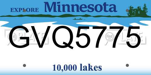 GVQ5775 Minnesota License Plate