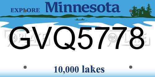 GVQ5778 Minnesota License Plate