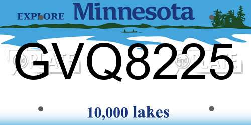 GVQ8225 Minnesota License Plate