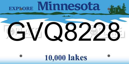 GVQ8228 Minnesota License Plate