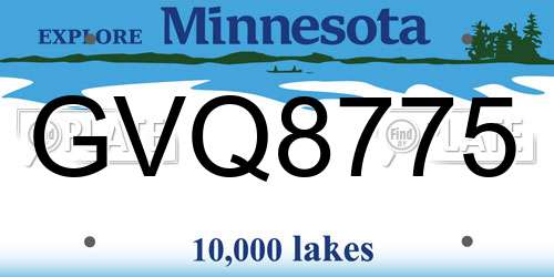 GVQ8775 Minnesota License Plate