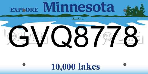 GVQ8778 Minnesota License Plate