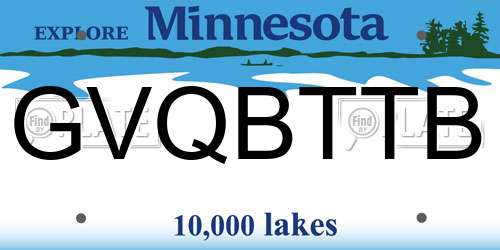 GVQBTTB Minnesota License Plate