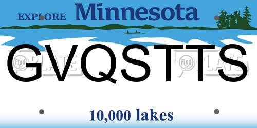 GVQSTTS Minnesota License Plate