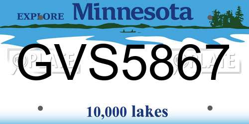 GVS5867 Minnesota License Plate