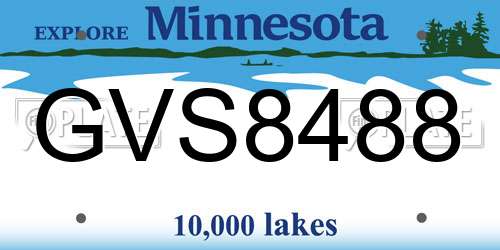 GVS8488 Minnesota License Plate