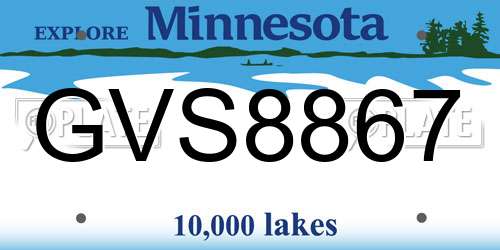 GVS8867 Minnesota License Plate