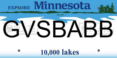 GVSBABB Minnesota License Plate