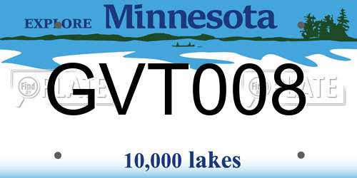 GVT008 Minnesota License Plate