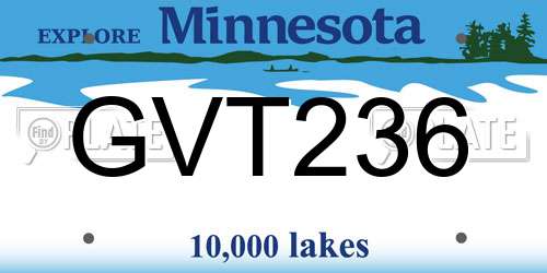 GVT236 Minnesota License Plate