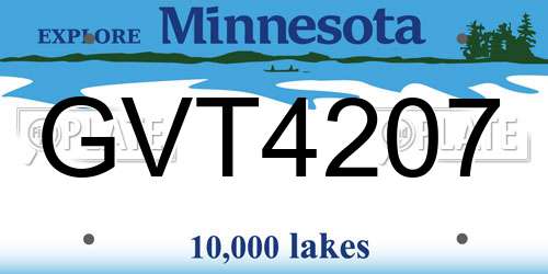 GVT4207 Minnesota License Plate