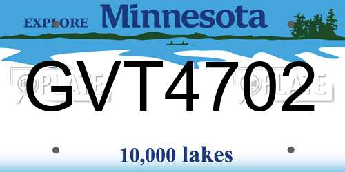 GVT4702 Minnesota License Plate