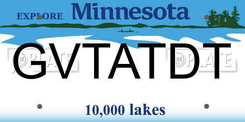 GVTATDT Minnesota License Plate